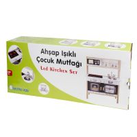 Ahşap Ledli Çocuk Mutfağı Siyah T1006 - 6