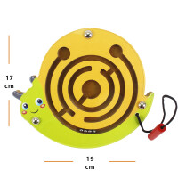  Doğal Ahşap Hayvan Figürlü Mıknatıslı Labirentte Yol Bulma Oyuncağı - T3017 - 1