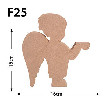 F25 Ahşap Mumluk Melek Figürü Biblo Ahşap Obje - Okutan Hobi