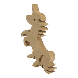 F83 Wooden Crowned Horse Figure - 3