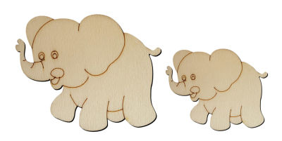 O12 Elephant Set Package Ornamends Wood Object - 1